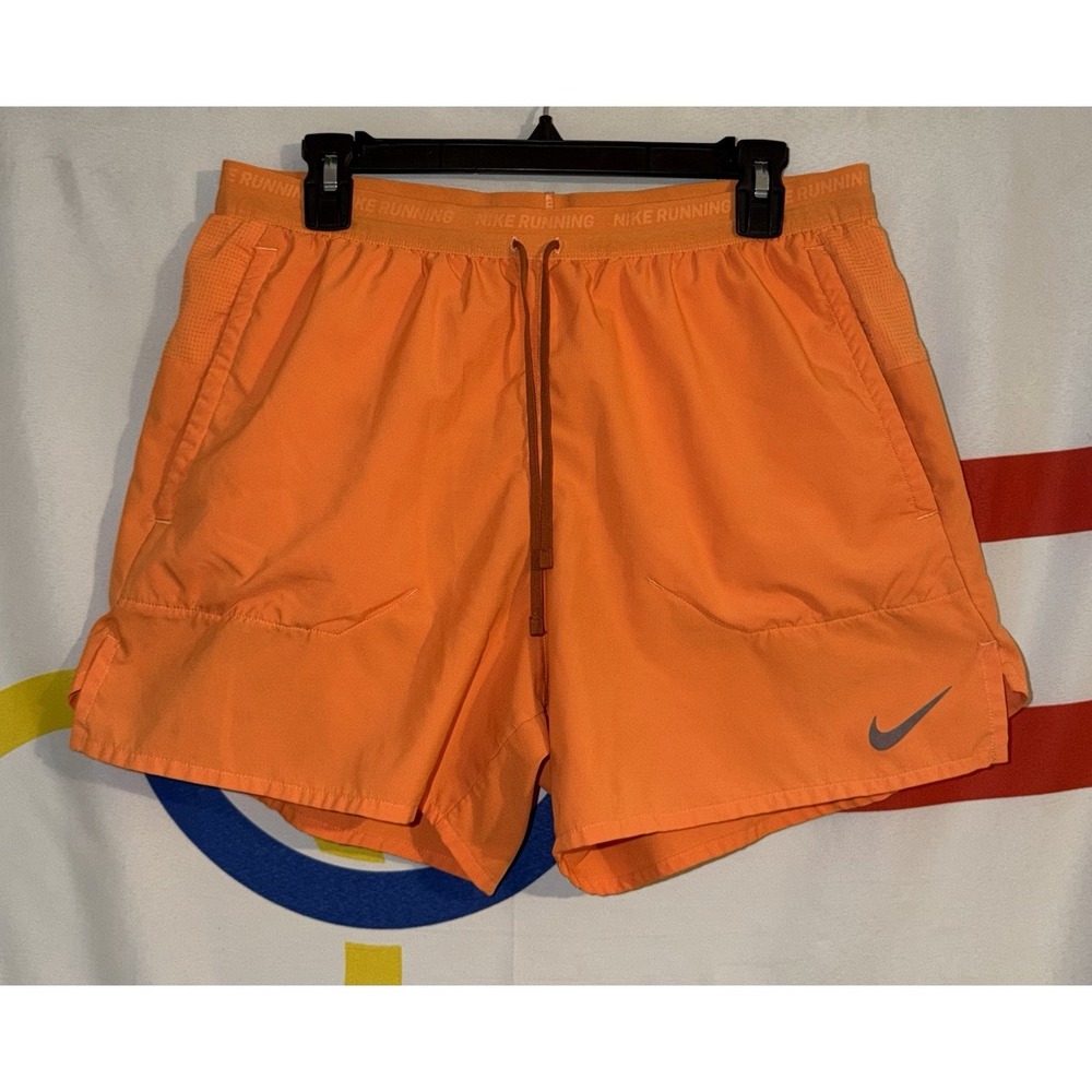 Nike Running Shorts Mens Large Orange Lined